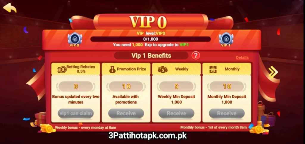 VIP Rewards in 3 Patti Hot