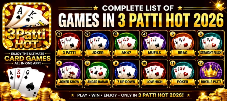 List of Games in 3 Patti Hot